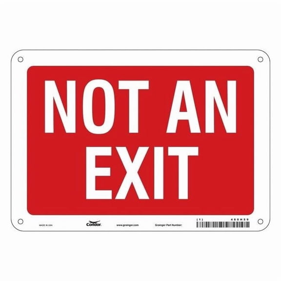 Condor Exit Sign, Plastic, 10" W, 7" H, Not An Exit, Red 480H59