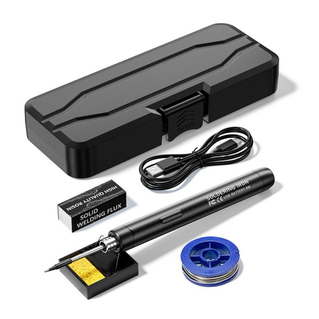 Juego de Soldador Eléctrico Mini Herramientas de Soldadura Manuales de Bricolaje para el Hogar 3 Configuraciones de Calefacción para Herramientas de Reparación de Soldadura Negro