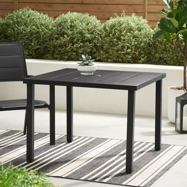 Mainstays Dashwood Square Steel Outdoor Dining Table, Black
