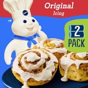 Pillsbury Cinnamon Rolls with Original Icing, Refrigerated Canned Pastry Dough, Value 2-Pack, 16 Rolls, 24.8 oz