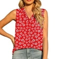 thumbnail image 2 of Aayomet Crop Tops For Women Women's Casual Floral Print Double Spaghetti Strap Tunic Tops Summer V Neck Paisley Sleeveless Tank Shirts,Red L, 2 of 4