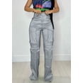 thumbnail image 1 of Pantalones de trabajo multibolsillos de color sólido para mujer, modernos y casuales, 1 of 6
