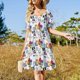thumbnail image 4 of Vestido de manga corta con ladrillos amarillos, vestido de playa, vestido de mujer, trajes de verano 2025 para mujer, 4 of 7