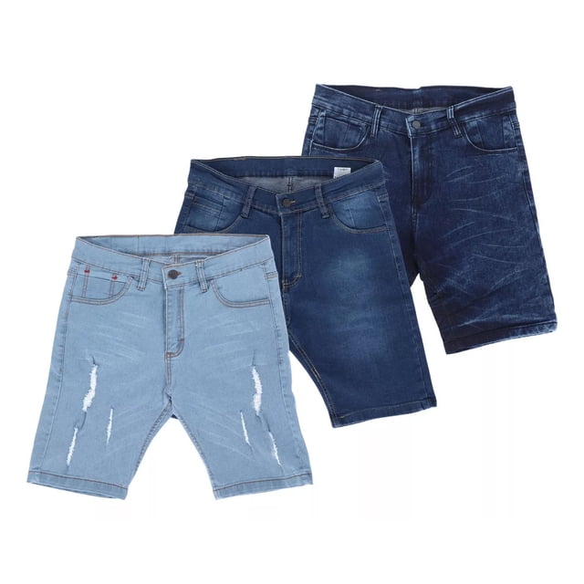 Paquete De 3 Bermudas De Mezclilla Slim Short Para Hombre