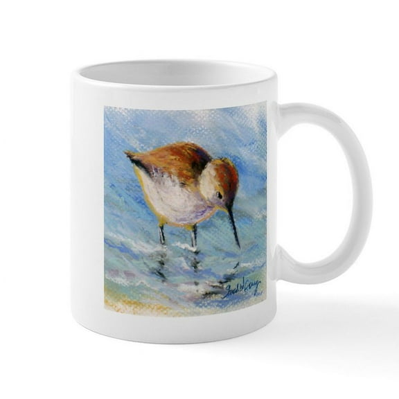 CafePress - Wading Sandpiper Mugs - 11 oz Ceramic Mug - Novelty Coffee Tea Cup