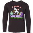 thumbnail image 3 of Inktastic I Want a Unicorn for Christmas with Presents Long Sleeve Youth T-Shirt, 3 of 5