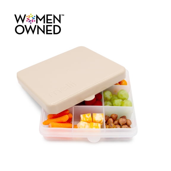 melii Lunch Snackle Box Food Storage Container – Portable Bento Snack Box with Compartments for Kids & Adults, Ideal for School Lunches, Travel, Road Trips & On-the-Go Snacking - Oatmilk