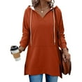 thumbnail image 2 of YUGYXL Womens Fashion Hoodies Pullover Oversized Sweatshirt Long SLeeve Drawstring Hooded Fall Shirts Loose Fit Watermelon Red S, 2 of 7