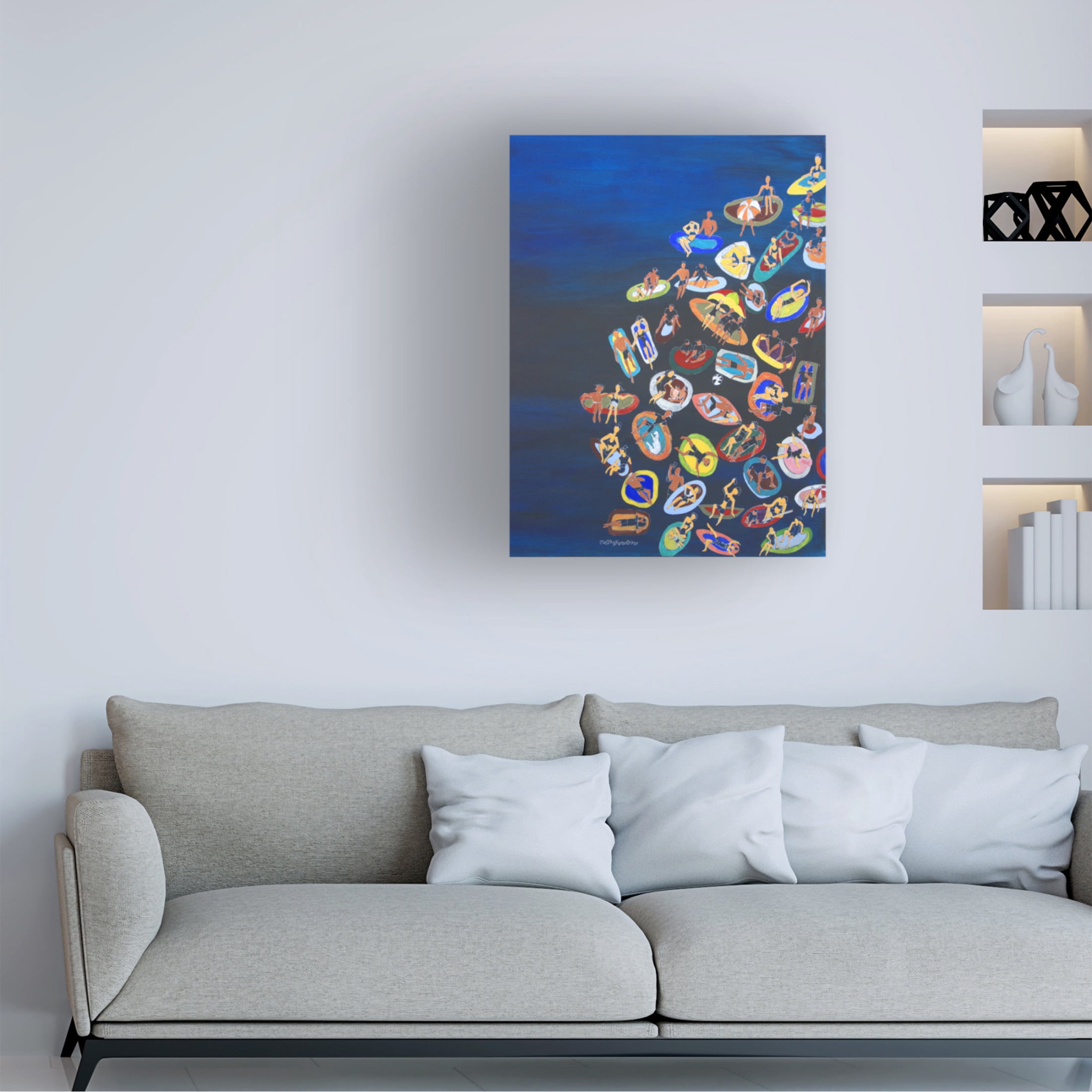 Canvas Wall Art - Medha Karandikar 'Rafts' Wall Art for Living Room, Bedroom, or Office Décor by Trademark Fine Art - 14 x 19 Inches