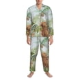 thumbnail image 3 of Daiia Watercolor African Animals Wildlife for Men's Long-Sleeved Pajama Set – Soft & Comfortable Sleepwear Button-Up Pajamas Cozy Lounge Wear-Small, 3 of 7