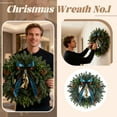 thumbnail image 2 of Norfolk Artificial Wreath 3D Realistic Green Leaves 18 Inches Diameter, Handcrafted With Premium Resistant To Fading For Outdoor Indoor, Front Door Window Wall Fireplace, 2 of 8