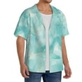 thumbnail image 4 of Cauagu Blue Marble Men's Short Sleeve Button Down Hawaiian Shirt for Men Bowling Shirts Casual Summer Beach Shirt,3X-Large, 4 of 6