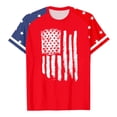 thumbnail image 3 of Lkhaha Women's T-Shirts Basic Tops July 4th Flag Patriotic Independence Day Shoulder Fashion Clothing Red XL, 3 of 3