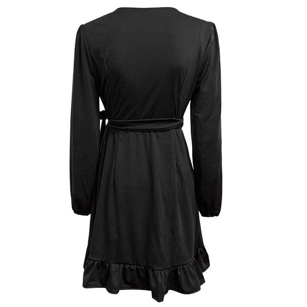 Lindreshi Fall Dresses for Women 2025 Homecoming Dresses Women Casual Solid Loose Straps Ruffled Hem Long Sleeve V-Neck Dress, Women's, Size: 2XL, Lindreshi Fall Dresses for Women 2025 Homecoming Dresses Women Casual Solid Loose Straps Ruffled Hem Long Sleeve V-Neck Dress, Women's, Size: 2XL,