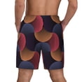 thumbnail image 4 of Daiia Circular Stripes Mens Swim Trunks Swim Shorts Quick Dry Swim Shorts with Mesh Lining Pockets-Small, 4 of 9
