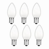 C7 LED Candelabra Bulb 0.5W, E12 Base 2700K Warm White Night Light Bulbs, 5W Equivalent for Chandeliers, Window Candles, and Lamps, 6-pack