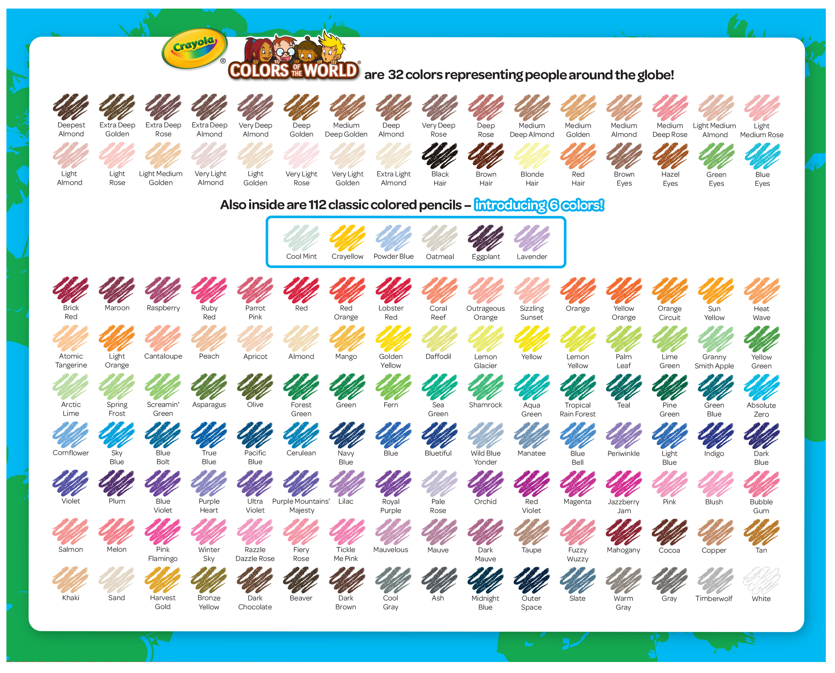 CRAYOLA COLORED PENCIL SET, COLORS OF THE WORLD, 150 CT, BACK TO SCHOOL SUPPLIES, COLORING GIFTS FOR KIDS, AGES 5+