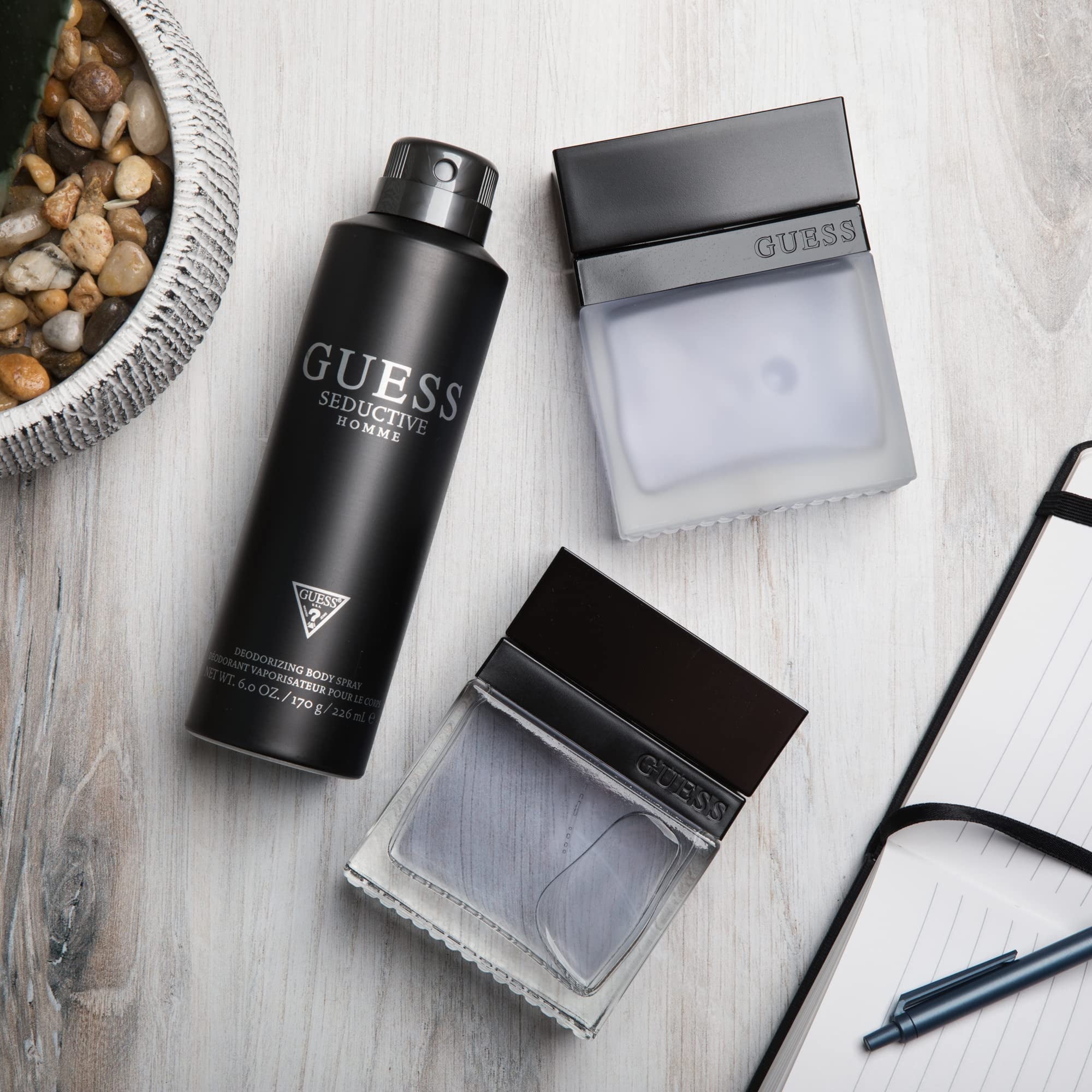 Guess Seductive Homme Noir, Body Spray, Size 6.0 oz, Gender for Men, Brand Guess, 1 Pack, Scent Amber