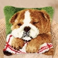 thumbnail image 2 of simhoa Animal Latch Hook Rug s Dogs 3D Segment Embroidery Pillow Wool Cross Stitch Closed Eye Dog, 2 of 8