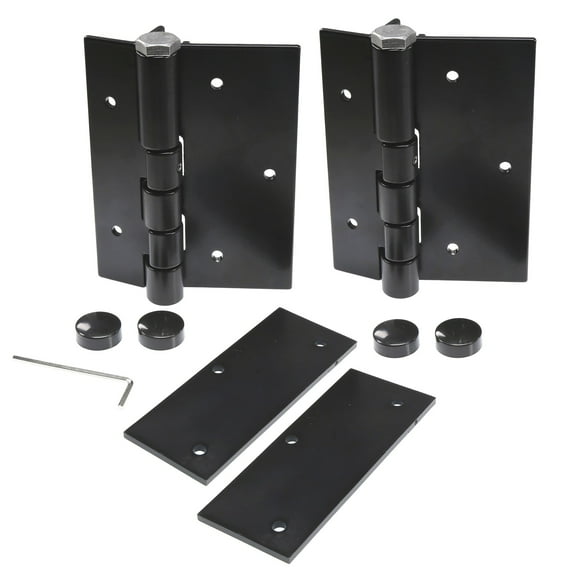 Plum Fittings Pair of Aluminum Black 5" Self-Closing Fence Gate Hinges (Black)