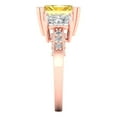 thumbnail image 3 of 4.27 ct Emerald Cut Simulated Yellow Diamond 3 Stone 18K Rose Gold Womens Engagement Ring, 3 of 5