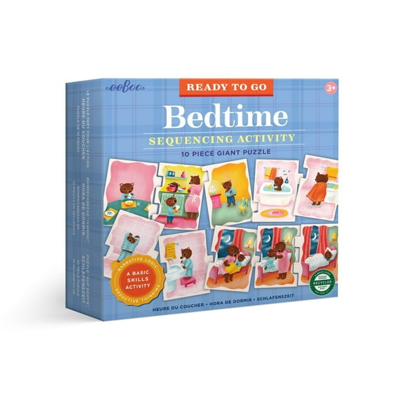 eeBoo Ready to Go Puzzle - Bedtime Sequencing Activity, Ages 3 and Up