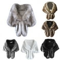 thumbnail image 2 of Women Warm Soft Faux Rabbit Fur Shawl Stole Wrap Shrug Scarf, 2 of 2
