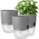 thumbnail image 1 of Macetas de plástico para interiores, macetas con riego automático de 15,3 cm, maceta, maceta de plástico decorativa moderna con almacenamiento de agua extra grande para toda la casa P, 1 of 5
