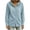 Light Blue, variant on Vintage Hooded Denim Jacket for Women Button Down Long Sleeve Loose Fit Fall Winter Coat Distressed Washed