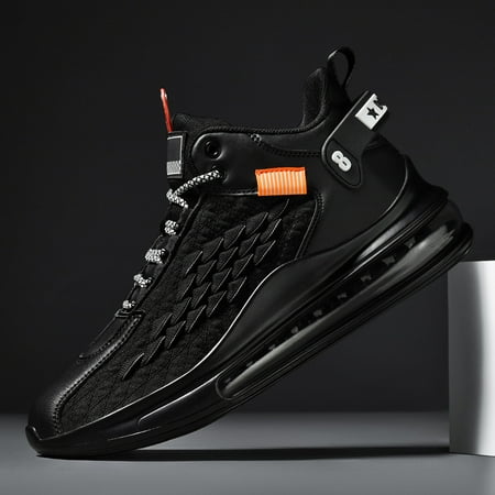 

1 Pair Men s Black Casual Lightweight Anti-slip Sneakers Air Cushion Running Shoes For Outdoor Running Hiking