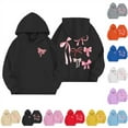 thumbnail image 3 of MUXiin Girls Hoodie Bow Trendy Cartoon Print Pullover Hooded Sweatshirt Preppy Back To School Casual Clothes for Girls, 3 of 4