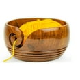 thumbnail image 3 of Solid Teak Wood Crafted Wooden Yarn Ball Storage Bowl with Spiral Yarn Dispenser & Decorative Rings | Knitting Crochet Accessories | Nagina International (Rosewood, Small), 3 of 6