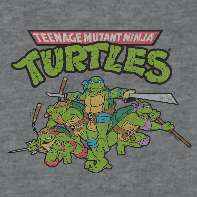 Tee Luv Men's Distressed Teenage Mutant Ninja Turtles Cartoon Shirt (S)