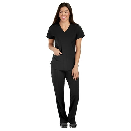 

Med Couture ENERGY Women s Racerback Shirttail Serena Scrub Top & Yoga 2 Cargo Pocket Scrub Pant Set [XS - 5XL]