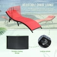 thumbnail image 5 of Devoko Patio Chaise Outdoor Furniture PE Rattan Folding Lounge Chair, Folding Table Set of 3, 350 lb Red, 5 of 7
