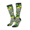 thumbnail image 2 of Balery Lemons on Striped Printed Novelty Socks Men's Women's Crew Socks Sports Socks Knee High Socks Cotton Socks Quirky and Cool Socks, 2 of 9