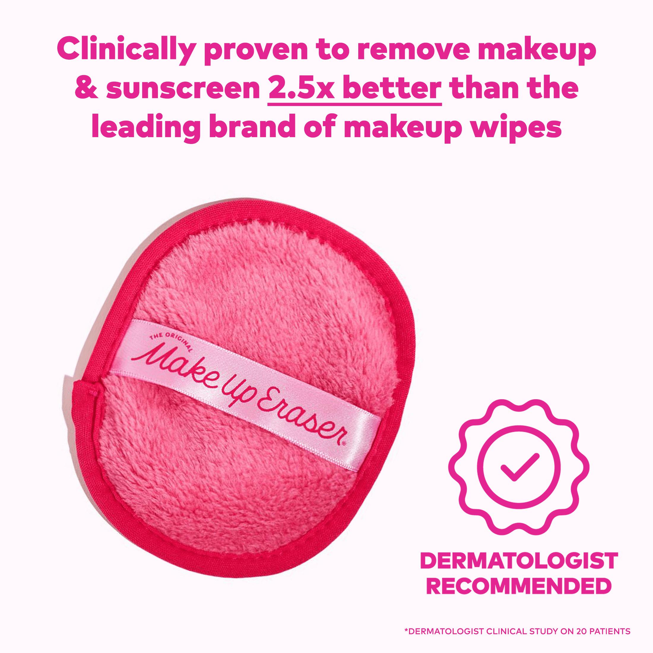 (3 pack) The Original MakeUp Eraser, Pink Daily Makeup Eraser Reusable Cloths