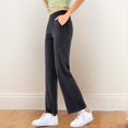 thumbnail image 2 of MIXUE Jeans For Women Denim Solid Color High Waist Elastic Straight Leg Trousers Pants Holiday Wear,Black,L, 2 of 3