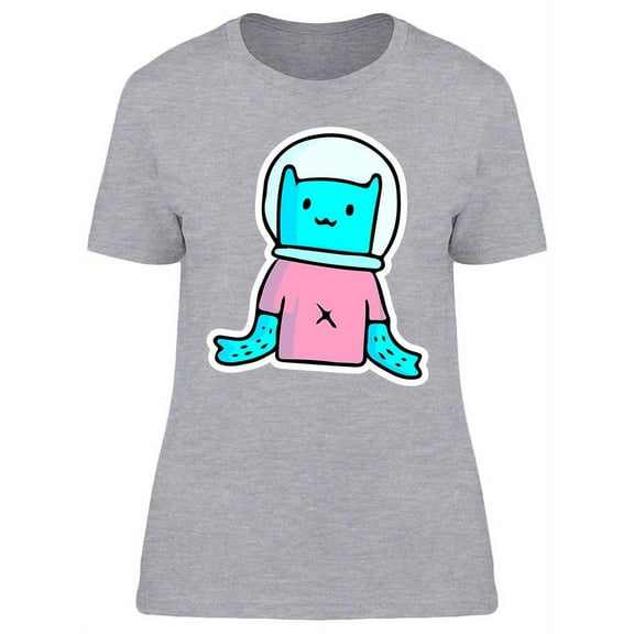 Cute Cat With Astronaut Helmet T-Shirt Women -Image by Shutterstock, Female Large