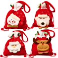 thumbnail image 1 of Christmas Candy Bag Cartoon 4PCS Festive Xmas Drawstring Bag Holiday Treat Pouch, 1 of 10