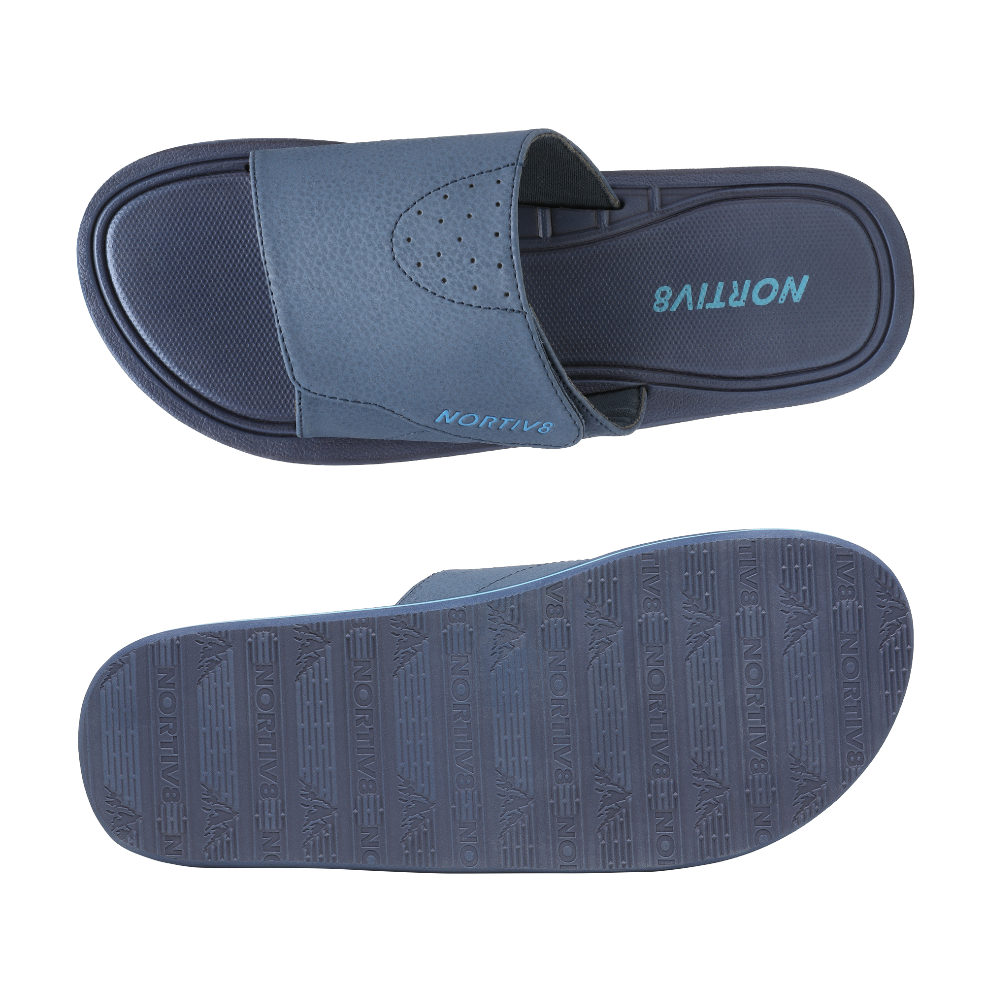 Nortiv8 Men's Memory Foam Adjustable Slide Sandals Comfort Lightweight Summer Beach Sandals Shoes FUSION NAVY Size 15 - image 3 of 5