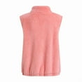 thumbnail image 4 of Women'S Turtle-Neck Sleeveless Warm Plush Vest with Zipper Autumn Winter Vest Jacket with Pockets Pink 5XL, 4 of 5