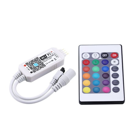 DC5-28V 192W(Max.) Mini Portable RGBW WIFI Intelligent Controller with Remote Control Supported Smart Phone App Control/ Color Changing/ Brightness Adjustable Dimmable/ Speed Adjustable/ Camera (Best Wifi Speed App)