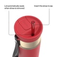 thumbnail image 5 of Contigo 24 oz SnapSeal Leak-Proof Stainless Steel Water Bottle – Keeps Drinks Hot & Cold, Reusable Straw, Spill-Proof for Bags, Carry Strap, Red/Champagne, 5 of 10