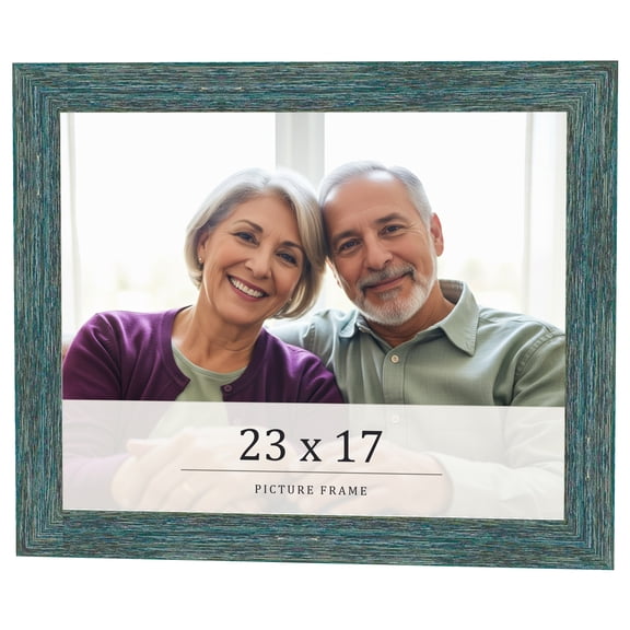 23x17 Frame Blue Rustic Barnwood Solid Wood Picture Frame Width 1.25 Inches | Interior Depth 0.5