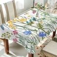 thumbnail image 4 of GZHJMY Herb Wild Flower Tablecloth, Rectangle Waterproof Washable Polyester Table Cover for Picnic Dinner Holiday Party Decor, 60 x 120 Inch, 4 of 7