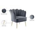 thumbnail image 5 of Meridian Furniture Jester Gray Velvet Accent Chair with Gold Iron Legs, 5 of 5
