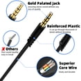thumbnail image 4 of Repuesto para cable de auriculares Astro A40 A10 Cable trenzado de 6,5 pies/2,0 M Cable de control de volumen compatible con cable de auriculares para juegos Astro A40TR/A40/A10 (negro), 4 of 5