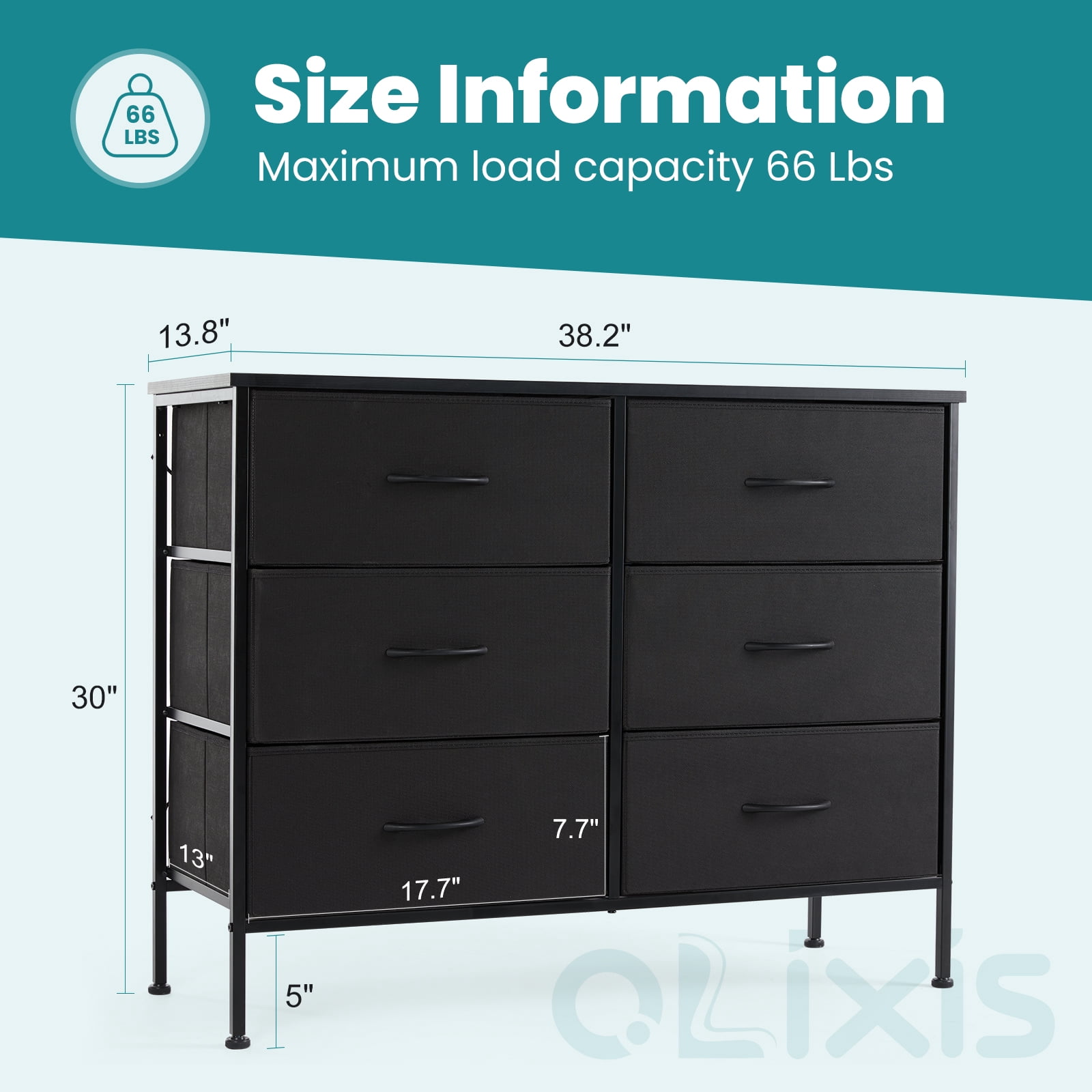 MAYEERTY 10 Drawer Dresser, Fabric Storage Dressers for Versatile Storage in Living Rooms, Black