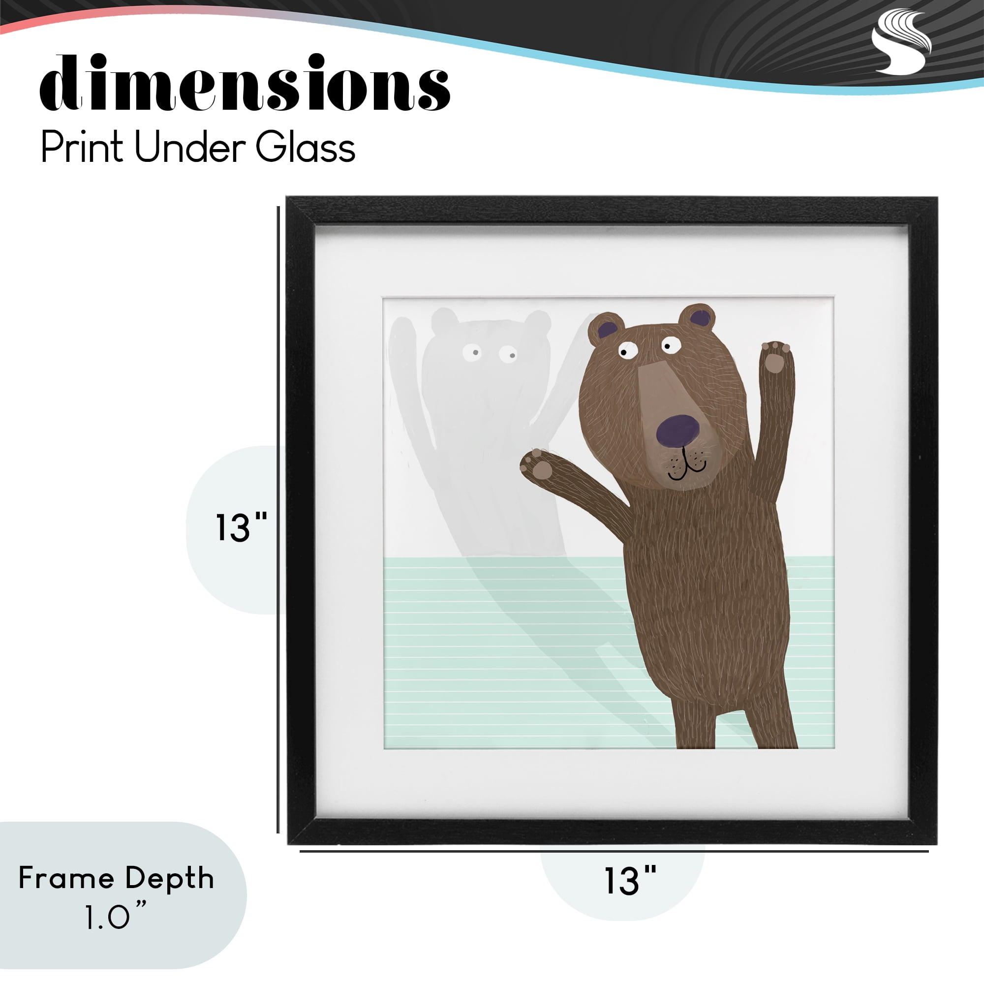 Stupell Industries Whimsical Bear Shadow Black Framed Print Under Glass, design by Carla Daly
